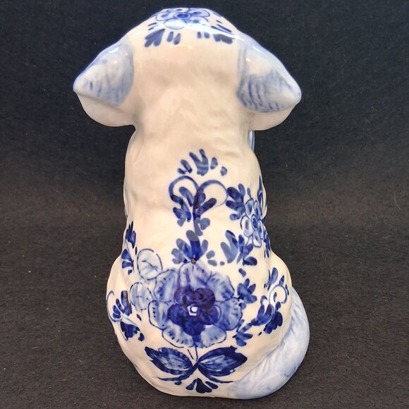 Vintage Delft Blue Ceramic Dog Coin Bank – Hand Painted Blue & White Collectible - Picture 2 of 12